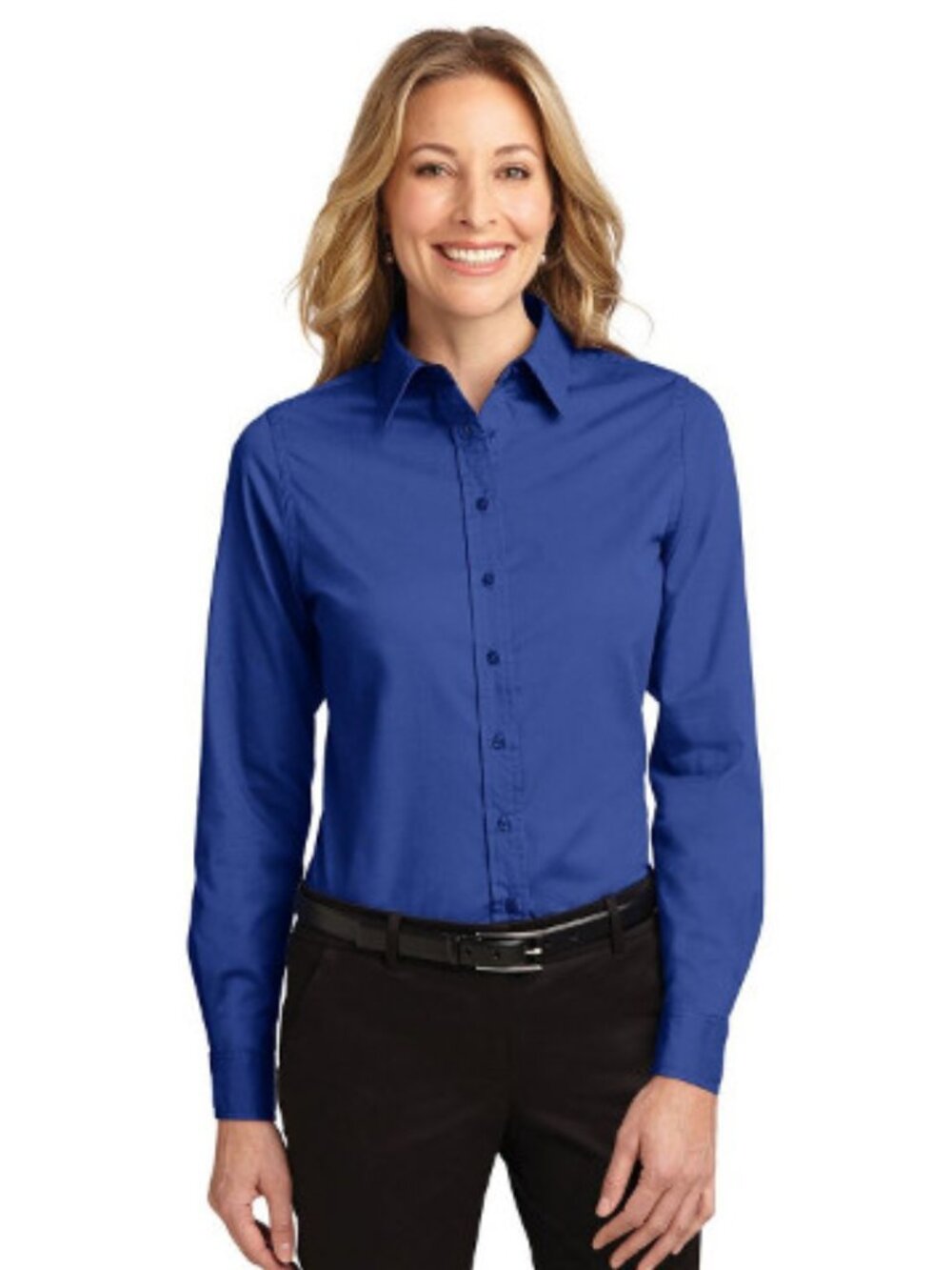 Port Authority Ladies Long Sleeve Easy Care Shirt.L608 - Royal/ Classic Navy